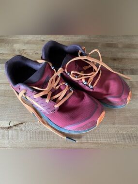 Altra Maroon with Orange Laces Trail Running Shoes